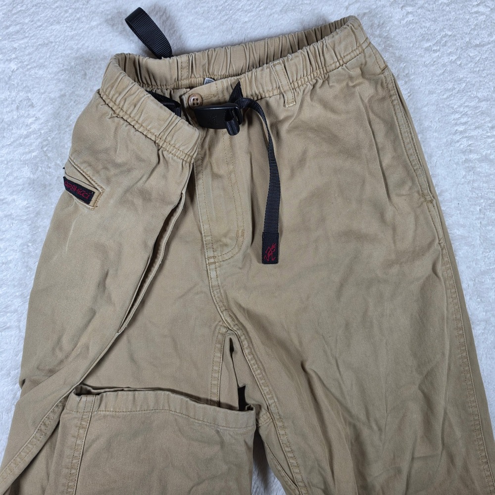 Gramicci G-Pants Mens M/L Beige Cotton Twill Climbing Hiking Elastic Belted